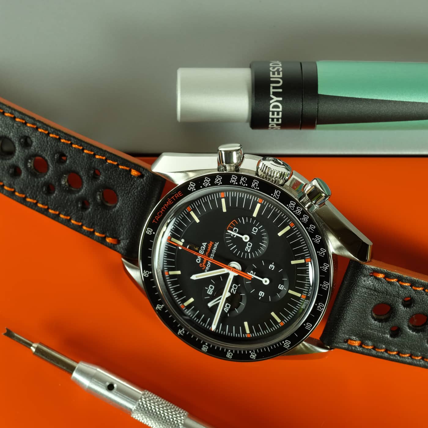 omega speedmaster orange strap