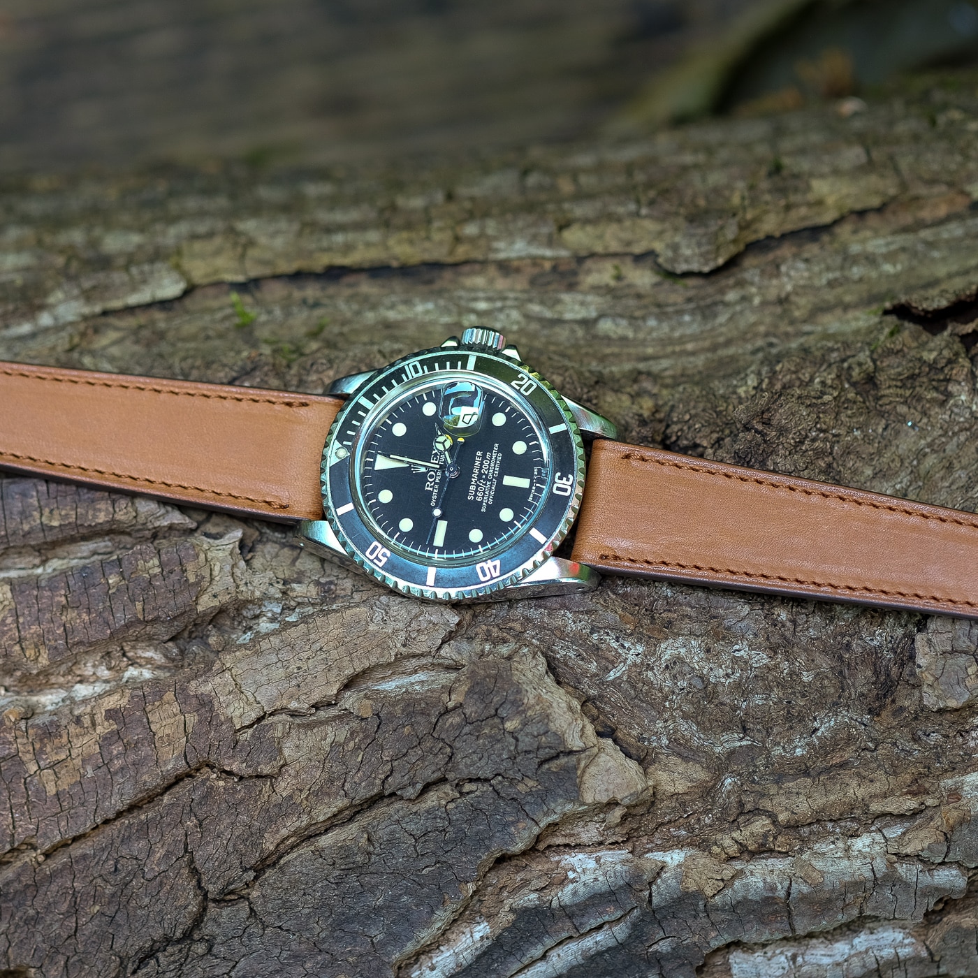 vintage rolex submariner leather strap